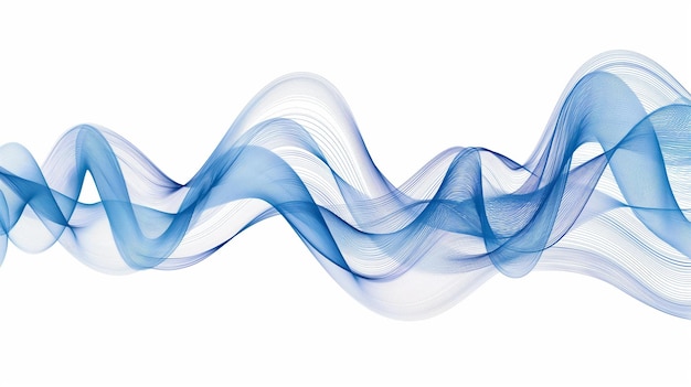 Photo delicate blue waves of smoke curl in an ethereal flowing dance