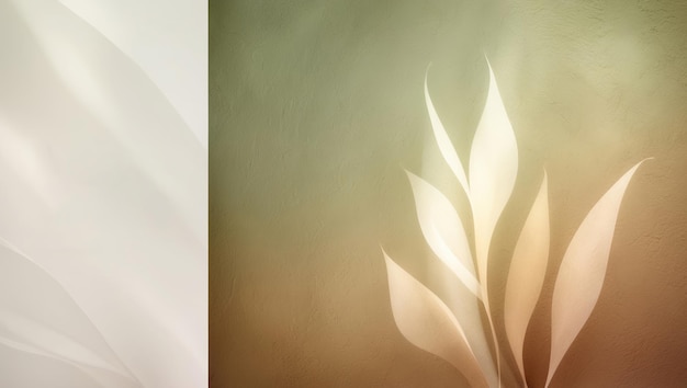 Photo delicate botanical shapes blend softly into a warm textured background