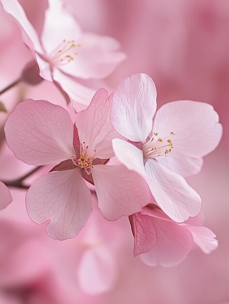 Photo delicate cherry blossom flowers in soft pink hue spring beauty and nature