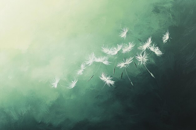 Photo delicate dandelion seeds floating in the breeze