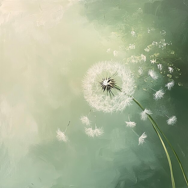 Photo delicate dandelion seeds floating in the breeze