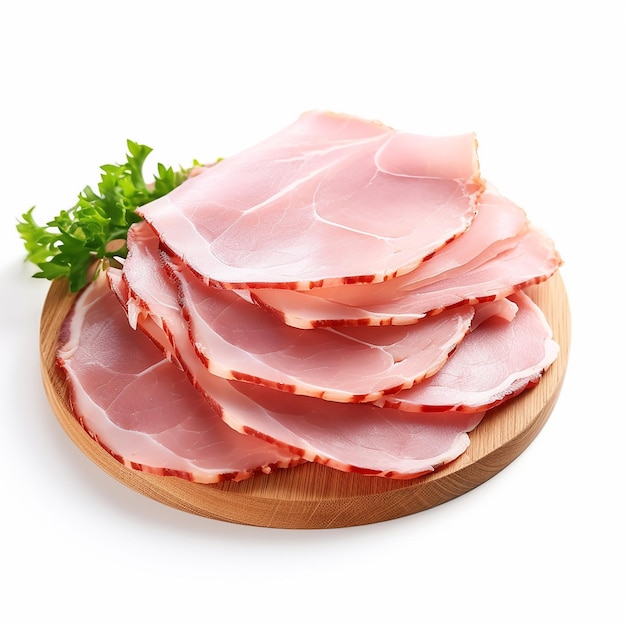 Delicate Delights ThinSliced Deli Ham on a White Background