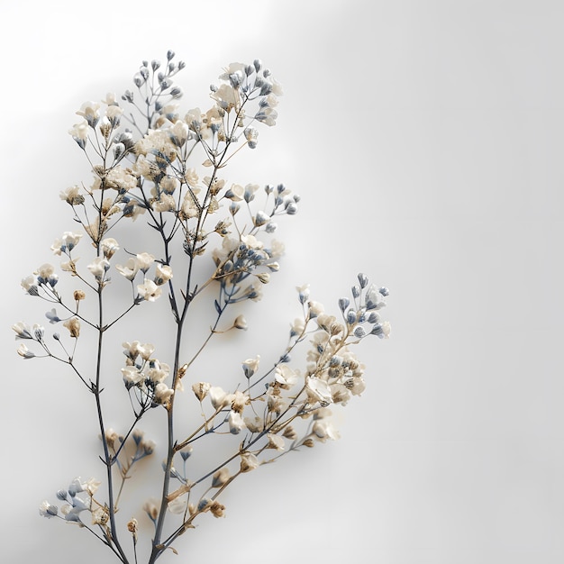 Photo delicate dried flowers against a soft background