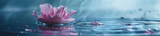 Photo delicate flower submerged in water