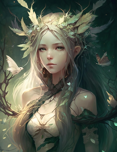 Delicate Forest Fairy Girl Fantasy Anime