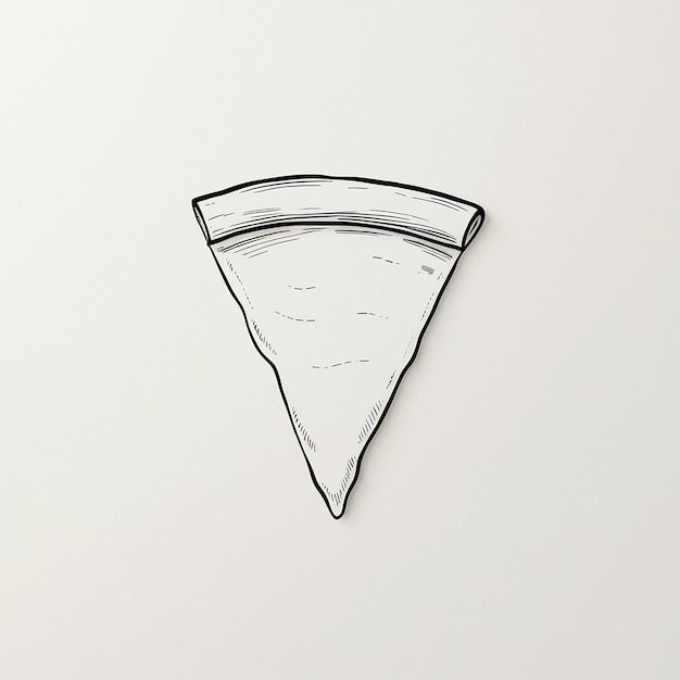 Photo a delicate handdrawn outline sketch of a single pizza slice