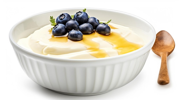 Delicate Illusion RealisticLooking White Yoghurt with Mixed Berries