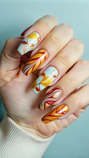 Delicate nail designs with unique abstract patterns for a minimalist aesthetic