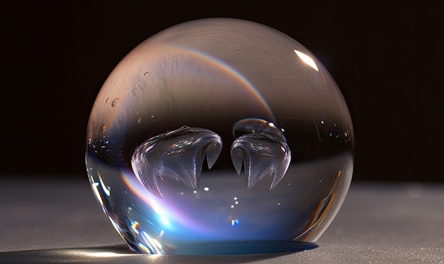 A delicate object enclosed in a transparent glass bubble Creating using generative AI tools