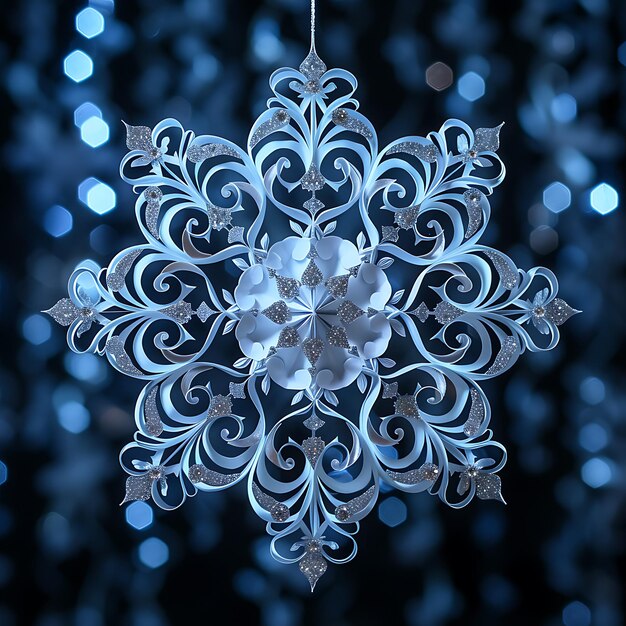 Photo delicate paper snowflakes intricate winter patterns for decor