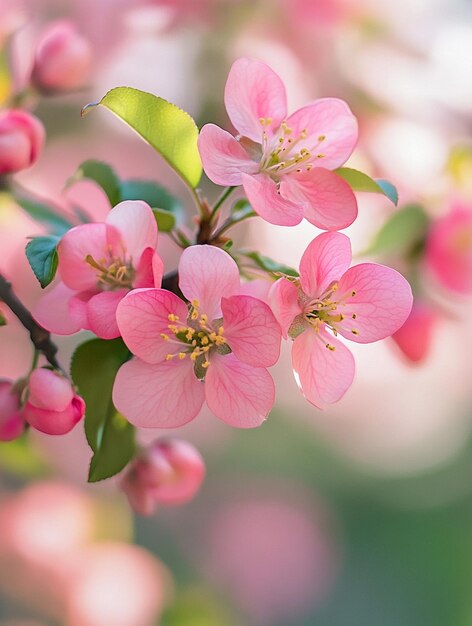 Delicate Pink Blossoms Spring Floral Beauty and Natures Serenity