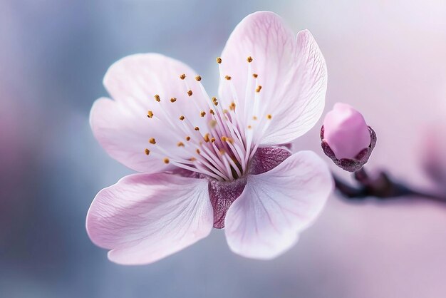 Photo delicate pink cherry blossom