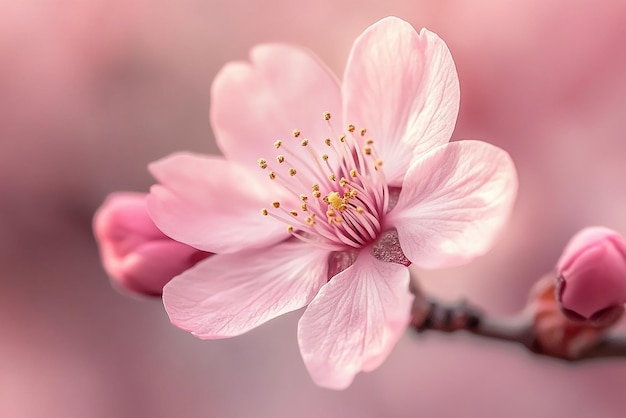 Photo delicate pink cherry blossom