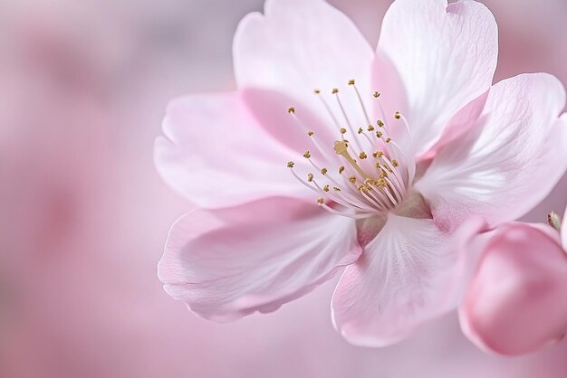 Photo delicate pink cherry blossom