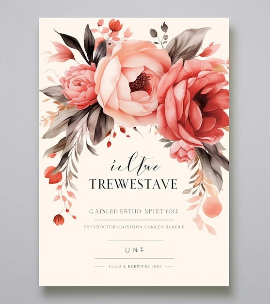 Delicate pink floral save the date wedding card