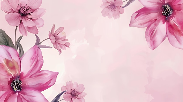 Delicate pink flowers with soft pink background