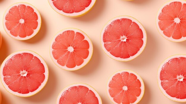 Delicate Pink Grapefruit Border AI Generated