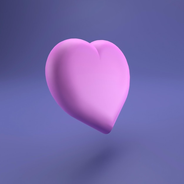 Delicate pink heart close-up, 3d illustration.