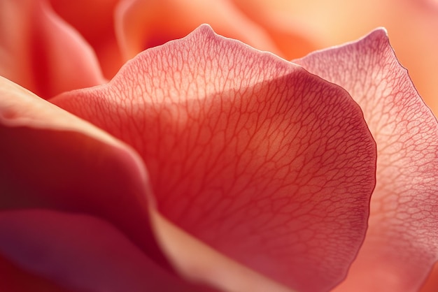 Photo delicate pink rose petal closeup