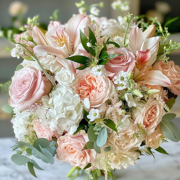 Delicate Pink and White Flower Bouquet