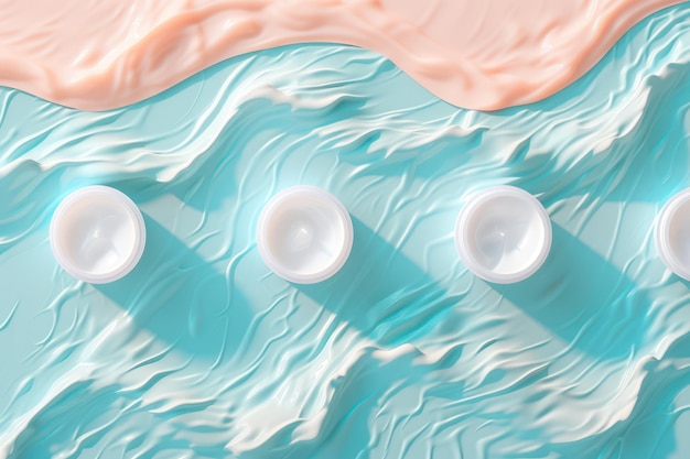 Delicate ripples and fluid motions of moisturizer on a light pastel surface providing nourishment for skincare with hydrating face cream or lotion