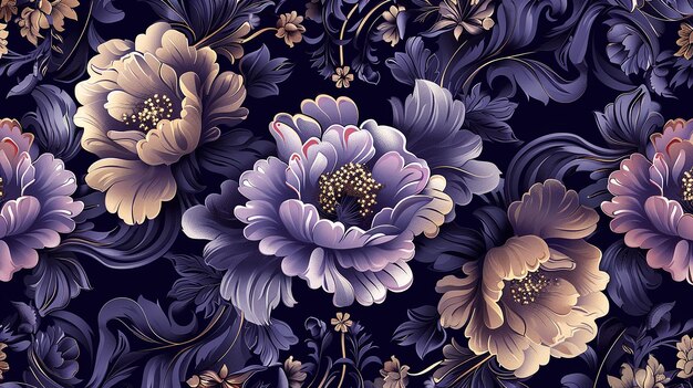 Photo delicate seamless pattern in baroque style