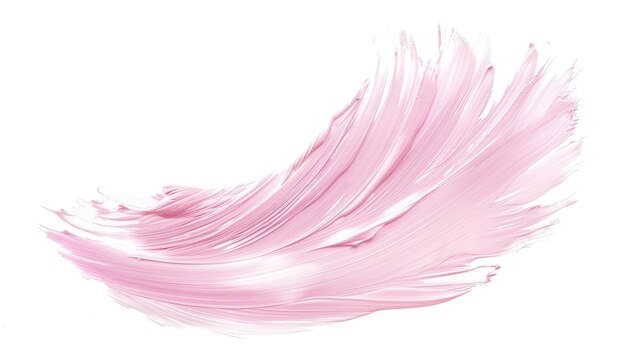 Photo delicate soft pastel pink brush stroke on white background