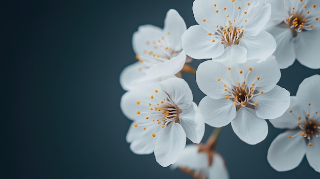 Photo delicate white blossoms