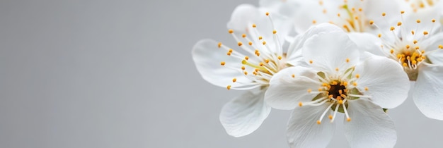 Photo delicate white blossoms