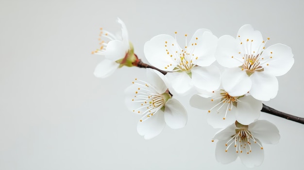 Photo delicate white blossoms