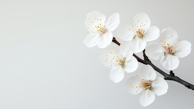 Photo delicate white blossoms