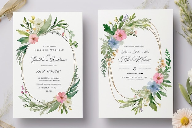 Delicate Wildflower Wedding Invitation Card