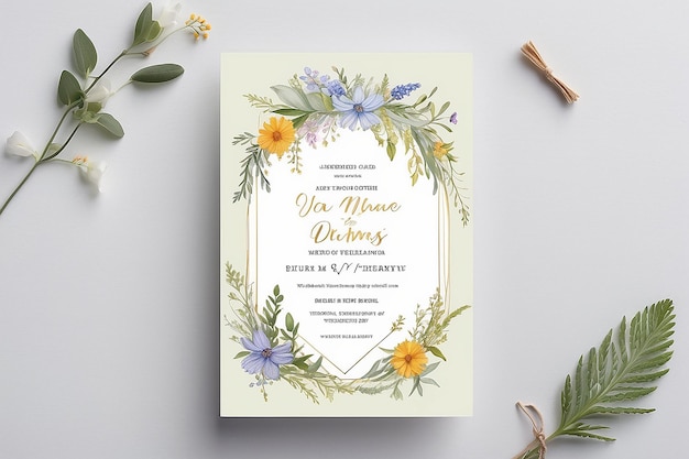 Delicate Wildflower Wedding Invitation Card