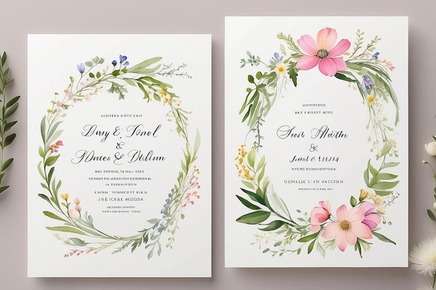 Delicate Wildflower Wedding Invitation Card