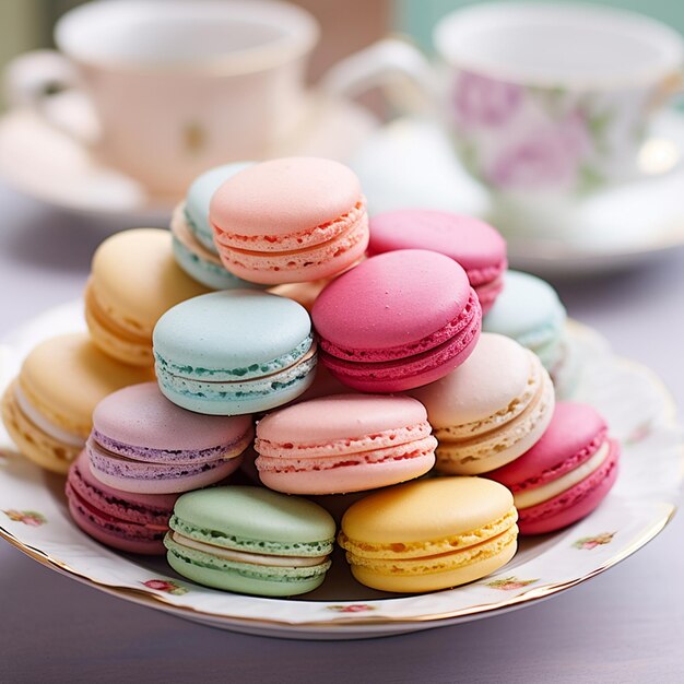 Delicately crafted the crispy macaroons a quintessential confectionery from France tantalize taste buds with their exquisite flavors and elegant presentation