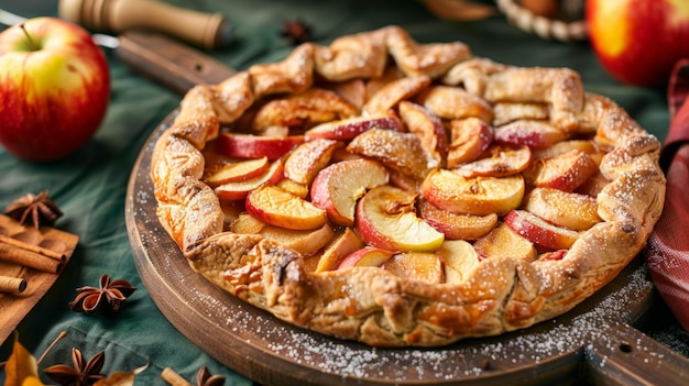 Photo delicious apple tart