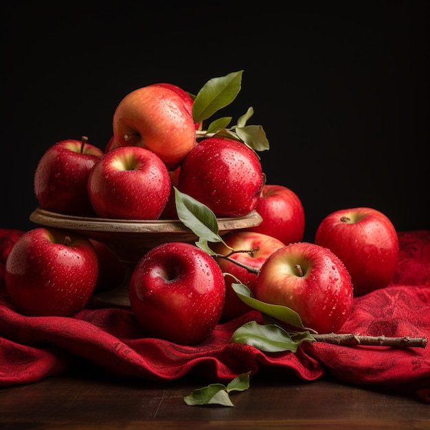 Delicious apples in studio