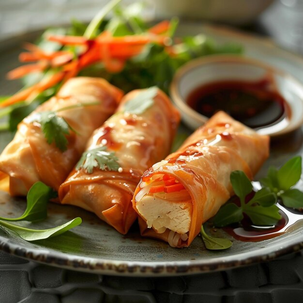 Delicious Asian Chicken Spring Rolls Crispy Flavorful Delights