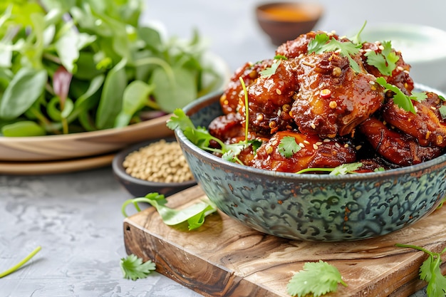 Delicious AsianInspired Chicken Wings with Sesame Seeds and Cilantro