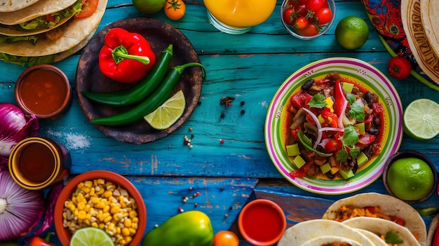 Delicious Assortment of Mexican Tacos with Fresh Ingredients