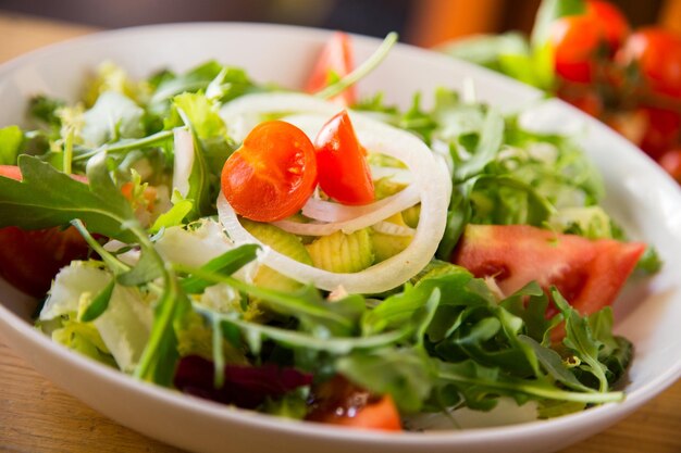 Delicious avocado salad with fresh tomatoes