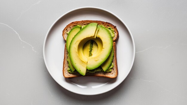 Photo delicious avocado toast on whole grain bread ideal for healthy meals