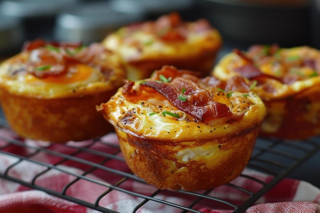 Delicious Baked bacon egg muffins Generate AI