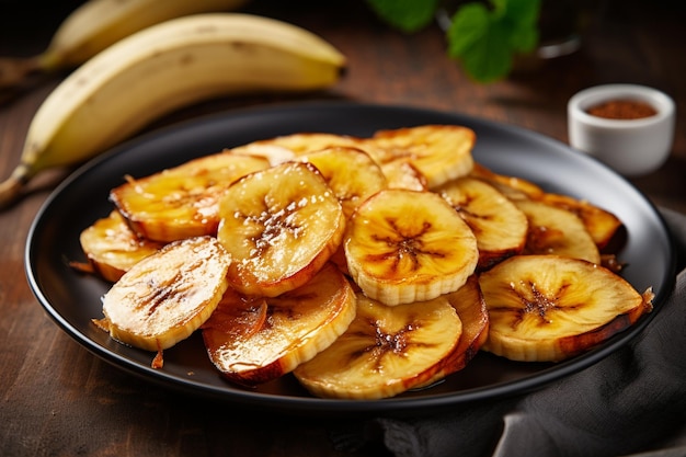 Delicious baked banana slices