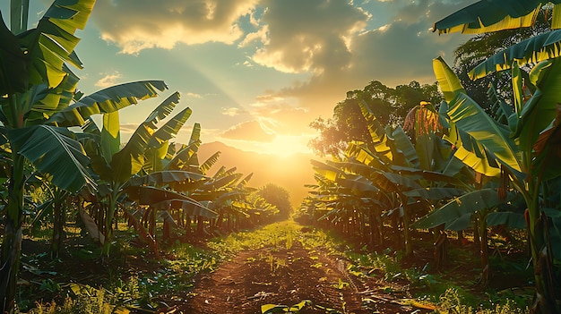 Delicious bananas in nature