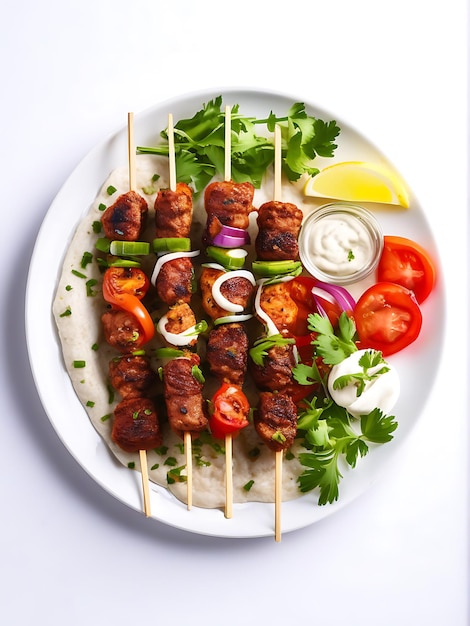 Photo delicious barbeque grilled seekh kebab or adana kebab