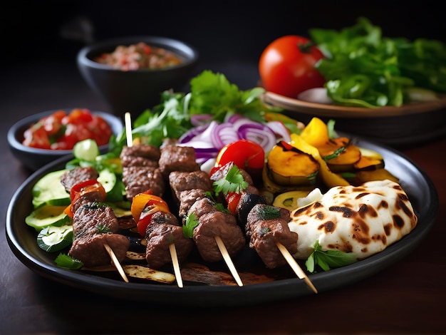 Delicious barbeque grilled Seekh Kebab or adana kebab