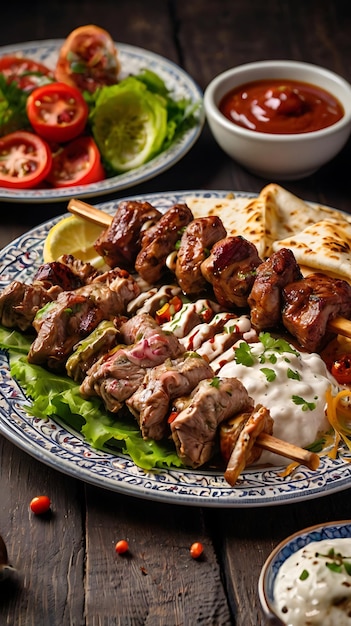 Delicious barbeque grilled Seekh Kebab or adana kebab