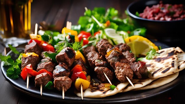 Delicious barbeque grilled Seekh Kebab or adana kebab