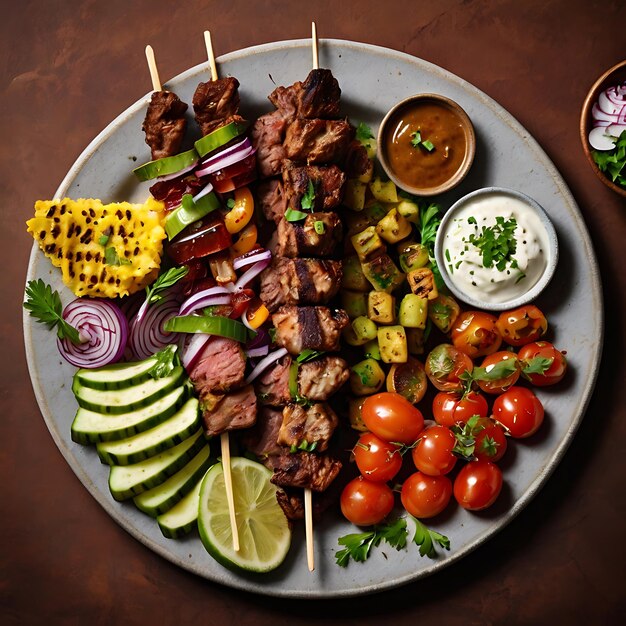 Delicious barbeque grilled Seekh Kebab or adana kebab